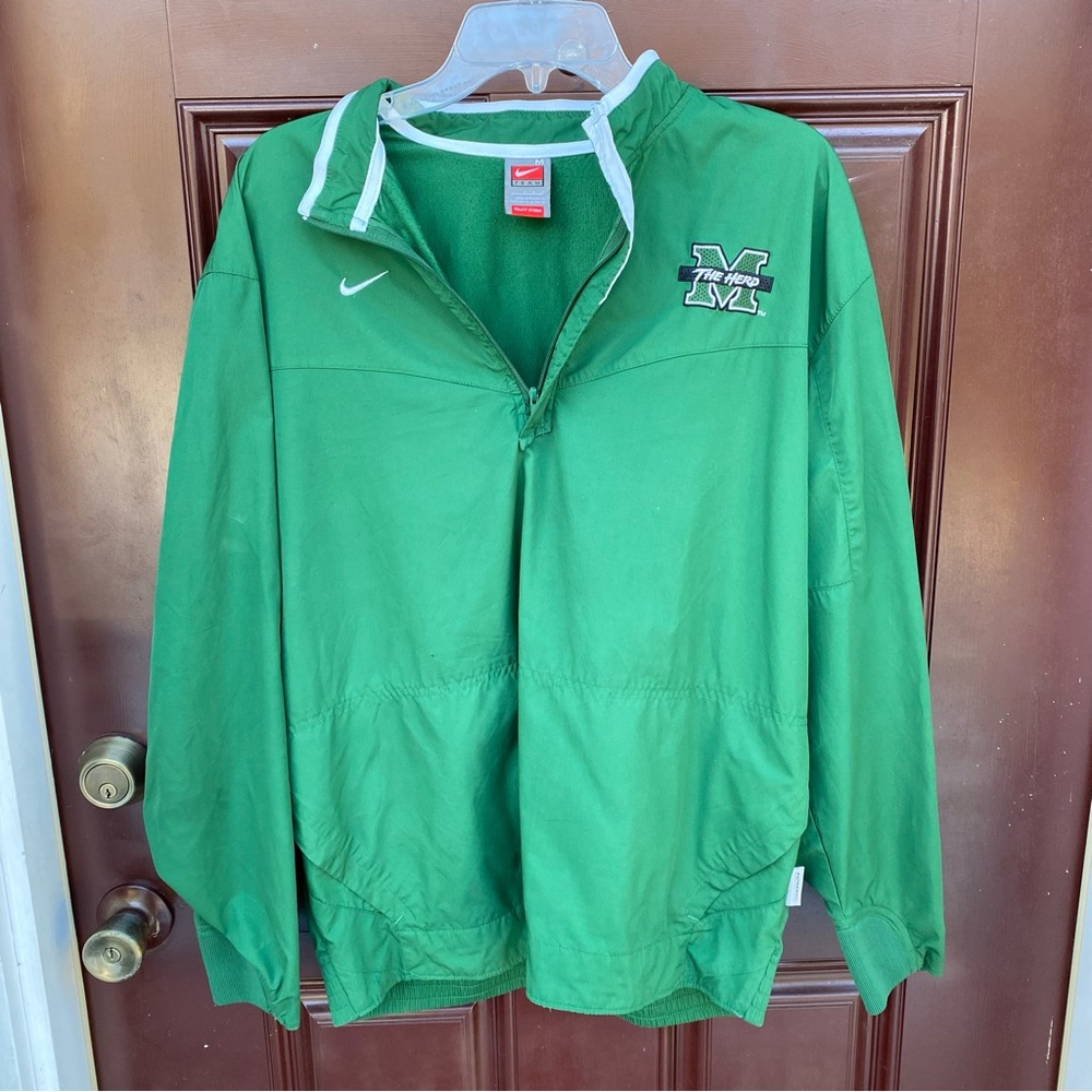 EUC Nike Marshall Thundering Herd M Kelly Green MU windbreaker jacket